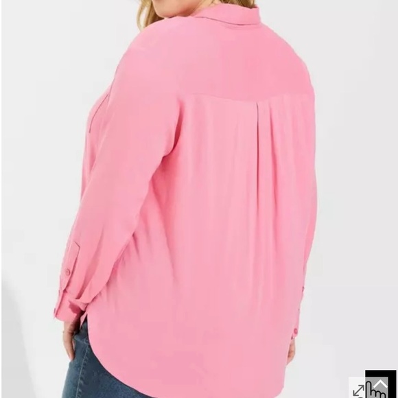 Torrid Drop Shoulder Button Front Shirt. 1X. Chateau Rose. NWT. - Picture 7 of 7